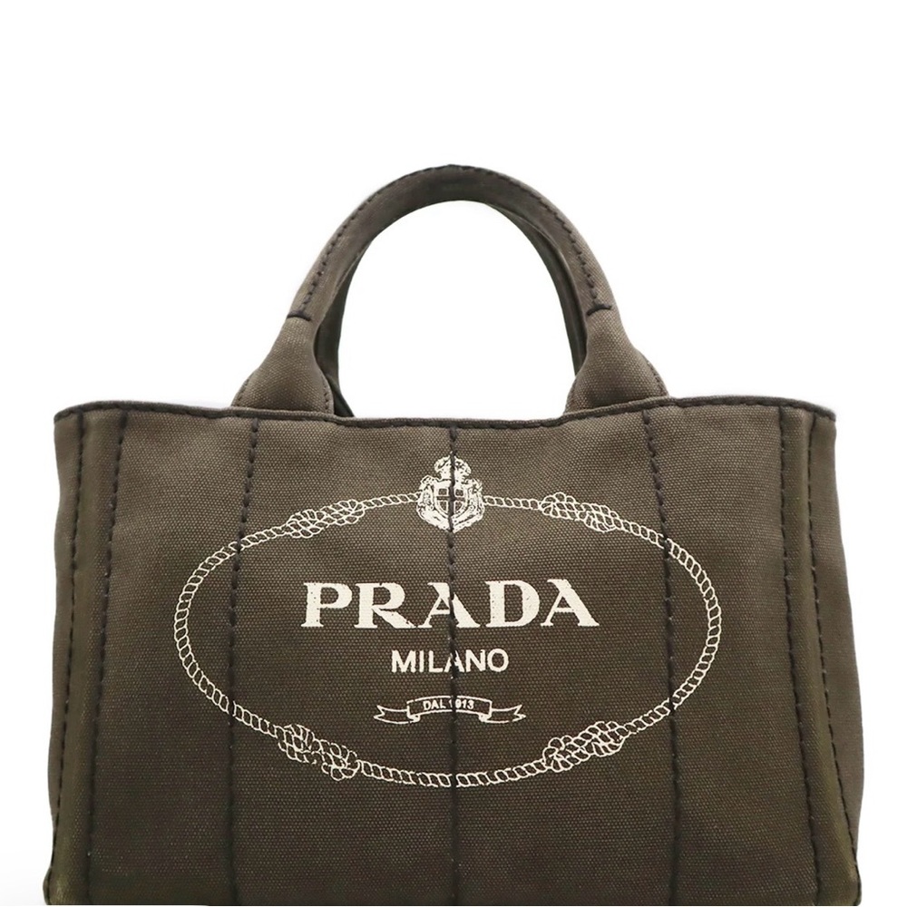 Prada canapa Olive Canvas Tote Bag